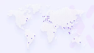Clients and partners shown all around the world on a map